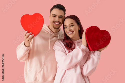 Young lovely couple with he...
