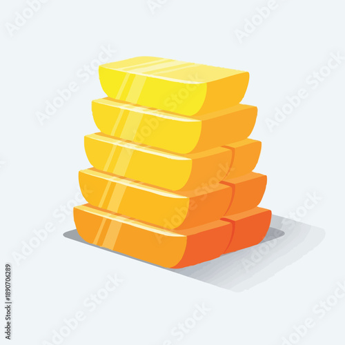 Stacked Gold Bars Illustration: Wealth, Investment, and Financial Success Icon