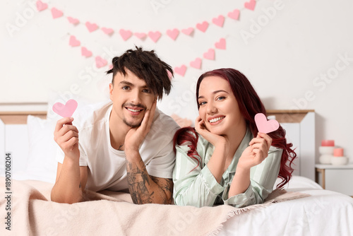 Young lovely couple with pa...