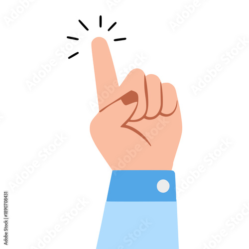 hand pointing finger flat color vector illustration template design