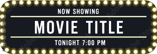 00 PM showtime with bright lights and cinematic theme at the theater entrance