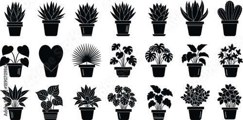 Black Duck Silhouette Set Featuring Mallard Waterfowl Ducklings Swimming Water Ripples Crown Splash Icons and Wild Bird Nature Elements Isolated on White Background Vector Art Illustration