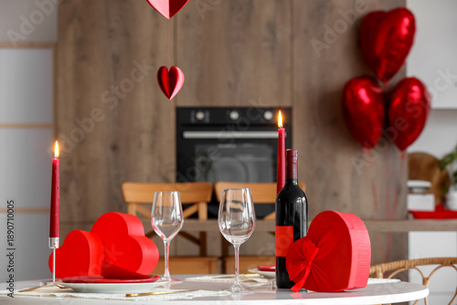 Served table with gifts, wi...