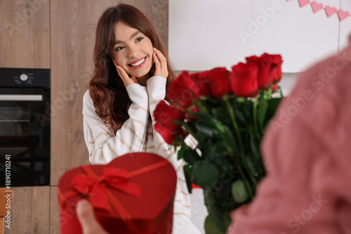 Young man greeting his girl...