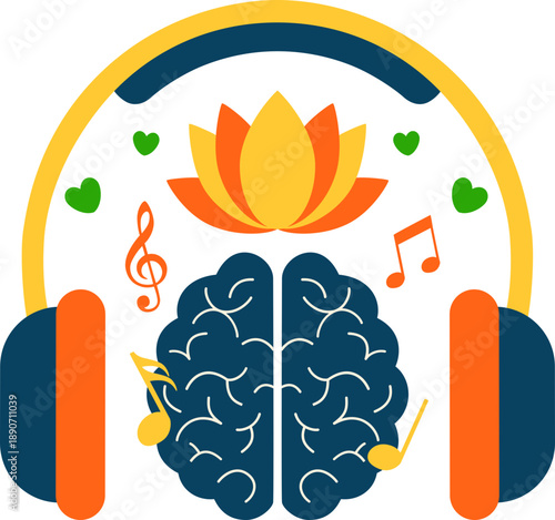 Mindfulness Music Therapy Illustration