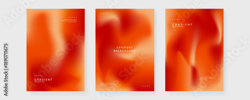 Dramatic red and burnt orange mesh gradient backgrounds with fluid heat wave effect for bold branding