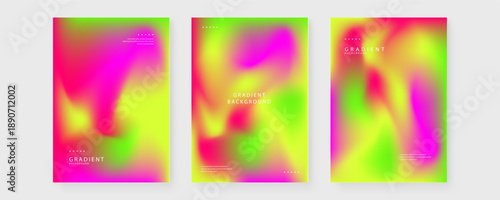 Eye catching neon pink and lime green acid gradient backgrounds for bold retro and streetwear designs
