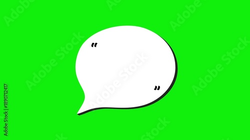 Wallpaper Mural 3d white Quote box or Speech Bubble Animation with green screen Messages and Communication UI Clean Talk Bubble with Quotation Marks for Social Media, Chat Apps. 4k video Torontodigital.ca