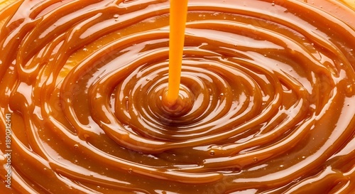 Caramel Sauce Being Poured into Bowl.