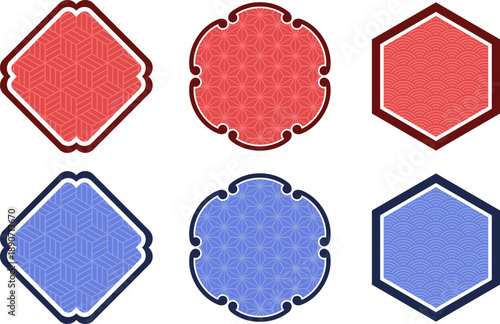 和柄のフレームセット。（Japanese pattern frame set.）
