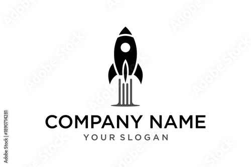 Minimalist Rocket Launch Logo Icon for Startup Business Growth
