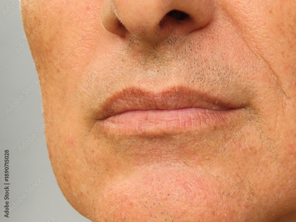 Fototapeta premium Closeup of a man face. Man in is fifties face.