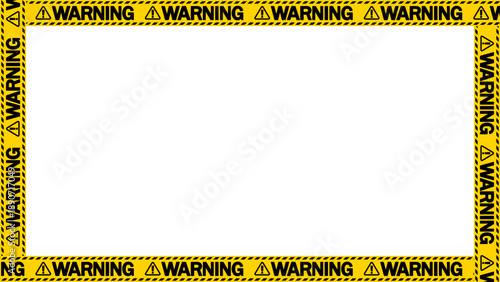 「警告」「warning」の警告テープのフレーム。テキストエリア。コピースペース。（"warning" warning tape frame. Text area. Copy space.）

