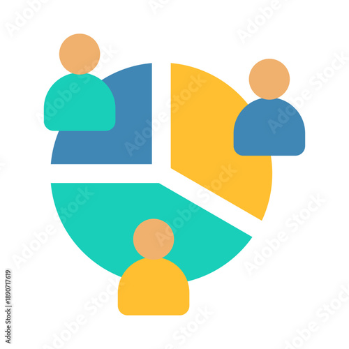 Customer Segmentation Icon - Flat Color