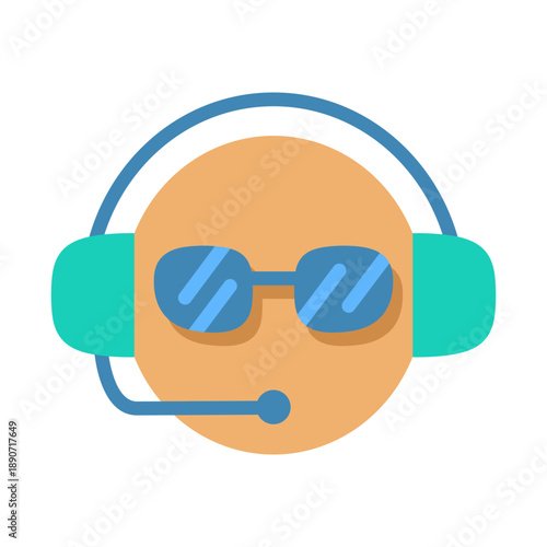 Call Center Icon - Flat Color
