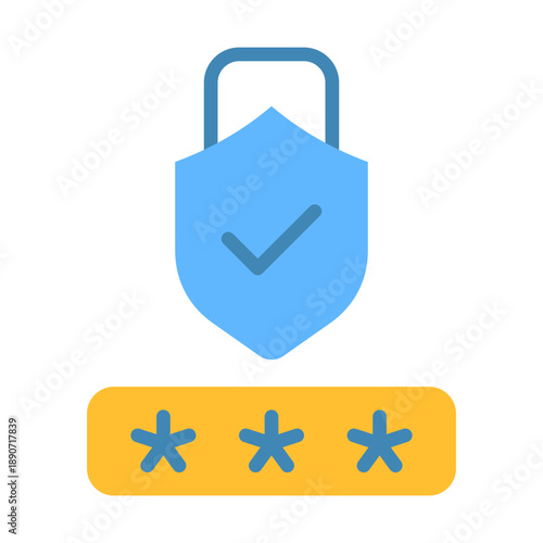Login Security Icon - Flat Color