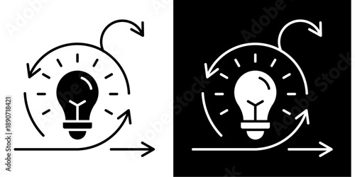 Agile Pivot Icon Set White Glyph Style Collection