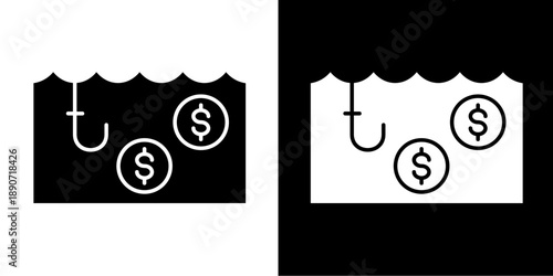 Blue Ocean Strategy Icon Set White Glyph Style Collection