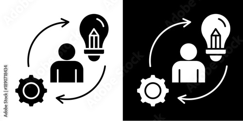 Rethink Operations Icon Set White Glyph Style Collection