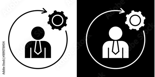 Business Reset Icon Set White Glyph Style Collection