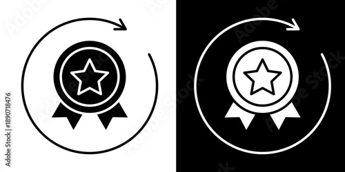 Brand Reinvention Icon Set White Glyph Style Collection