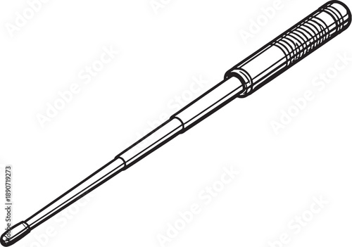 Teacher Pointer Stick Black White Line Art