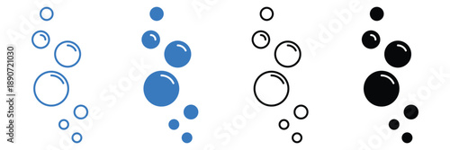 Set of Water Bubble icon collection. Fizzy Drink symbol.
