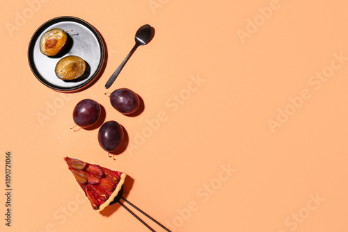 Plate with piece of tasty p...