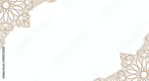 Intricate beige lace trim with floral patterns on a white background, showcasing detailed crochet work.