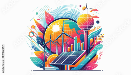 Renewable Energy Sources Solar Wind Power.