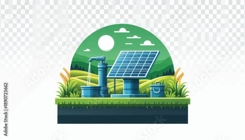 Solar Panel Renewable Energy Illustration.