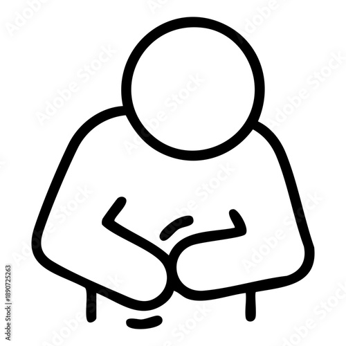 Line icon of fidgeting depicts both arms bent toward the center of the torso signify rapid, repetitive, or restless movement. Related to mental health tracking apps, pediatric behavioral charts