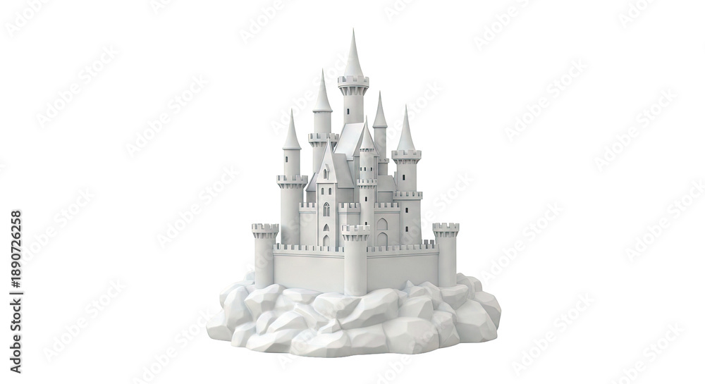 Obraz premium Fantasy Castle on Rocky Base