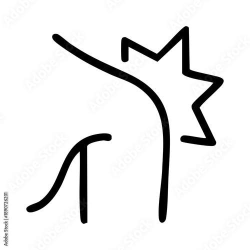 Outline style for shoulder pain features an anatomical human shoulder and upper arm, with a pain burst. Related to rotator cuff tears, bursitis, frozen shoulder in medical forms or mobile interfaces