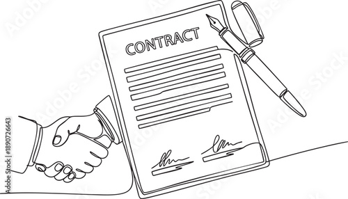 Hand drawn vector sketch of an old newspaper and business document featuring a pen and finance application form for data information and agreement concept