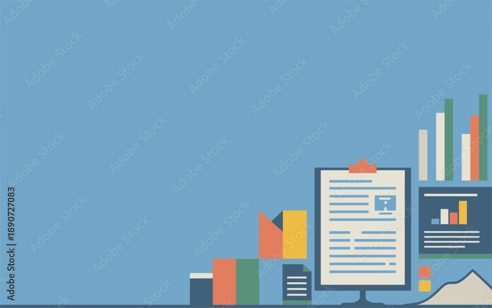 Obraz premium Flat of Business Data Analysis and Reporting Tools