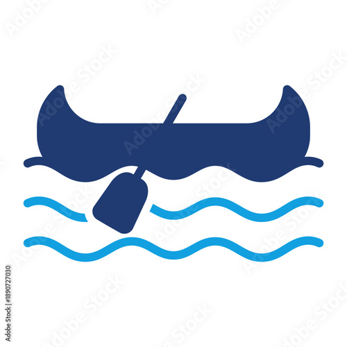 Canoe Blue Color Icon