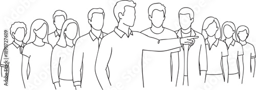 Hand drawn vector illustration of a sketch featuring a fashion model anatomy figure with artistic line art outlines of a man and woman silhouette