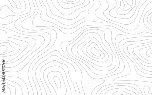 Abstract Topographic Contour Lines Pattern on White Background