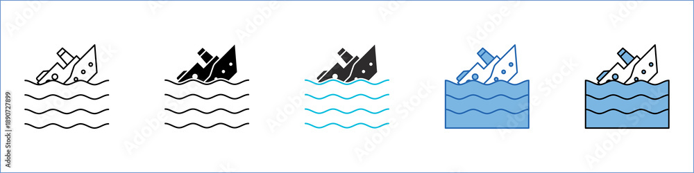 Obraz premium Shipwreck Single Icon Pack Multistyle