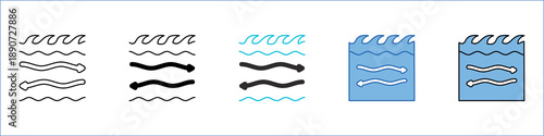 Ocean Current Single Icon Pack Multistyle