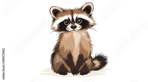 Adorable Raccoon Sitting and Looking Directly.