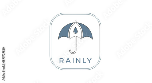 Blue Umbrella Logo Design Rainly Brand.