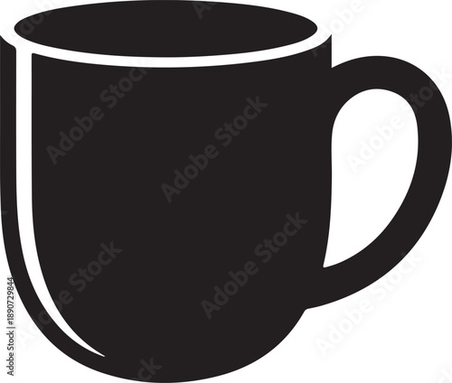 Coffee Cup Silhouette – Mug Vector Black on White