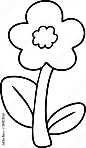 Summer cartoon, object-related elements, hand-drawn illustrations.Flowers