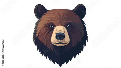 Brown Bear Head Illustration with Fur 1.
