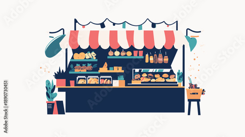 Colorful Market Stall with Fresh Produce.