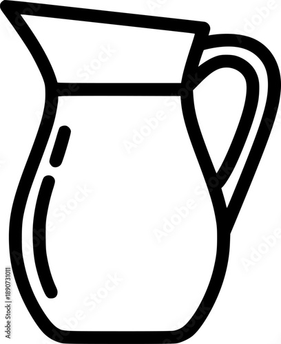vector clip art water jug on white background for web and graphic design
