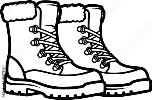 vector clip art winter boots for web and graphic design
