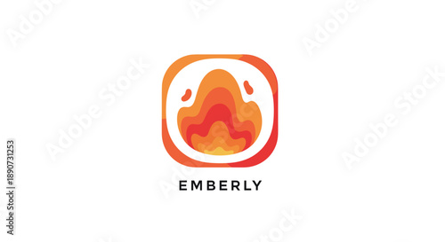 Emberly Logo Design with Flame Icon.